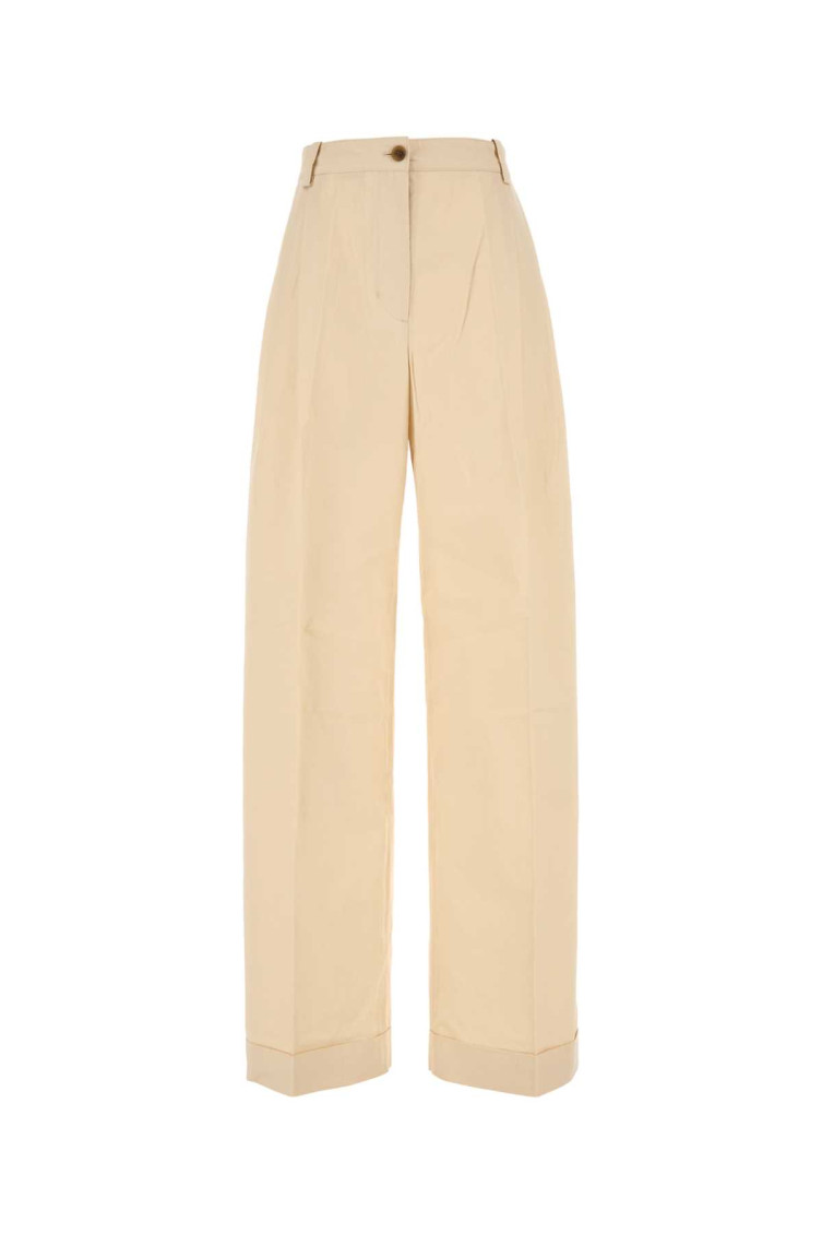 MAISON KITSUNÉ BEIGE WIDE LEG PANT