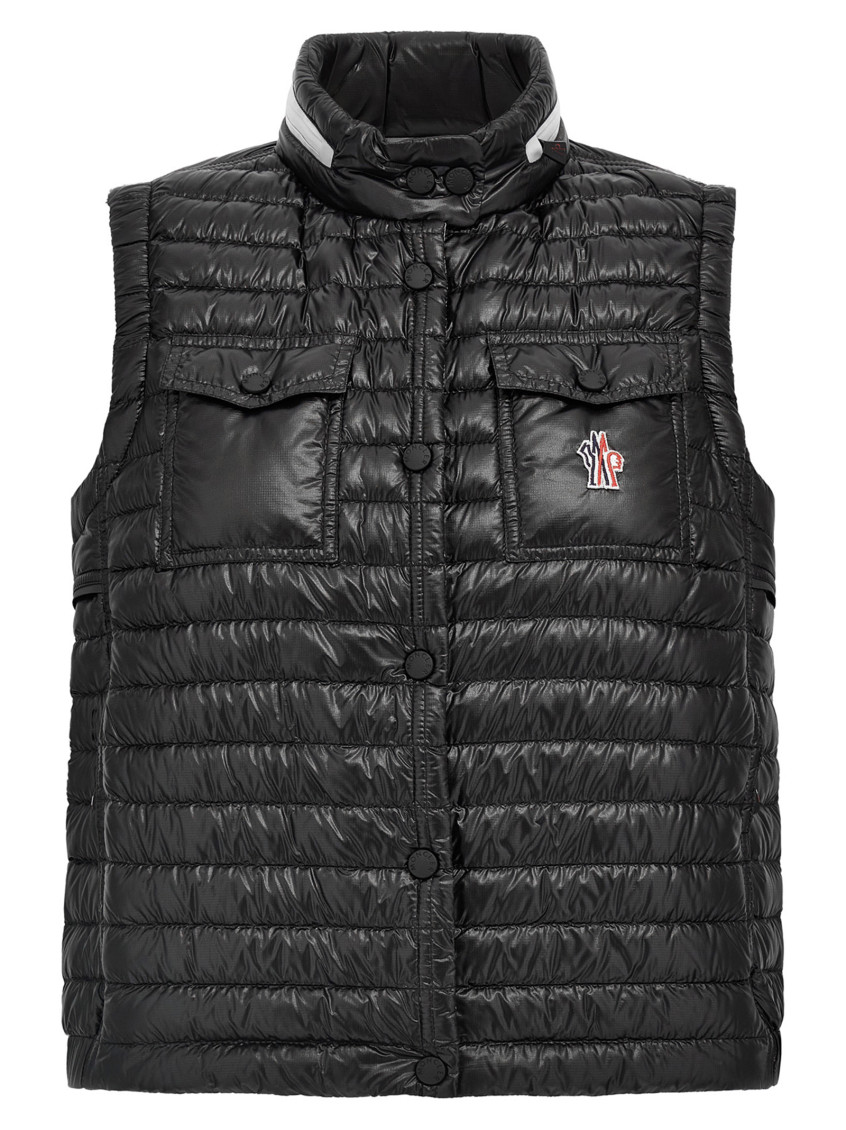 Moncler Grenoble Women Black Nylon Gumiane Down Jacket In Black