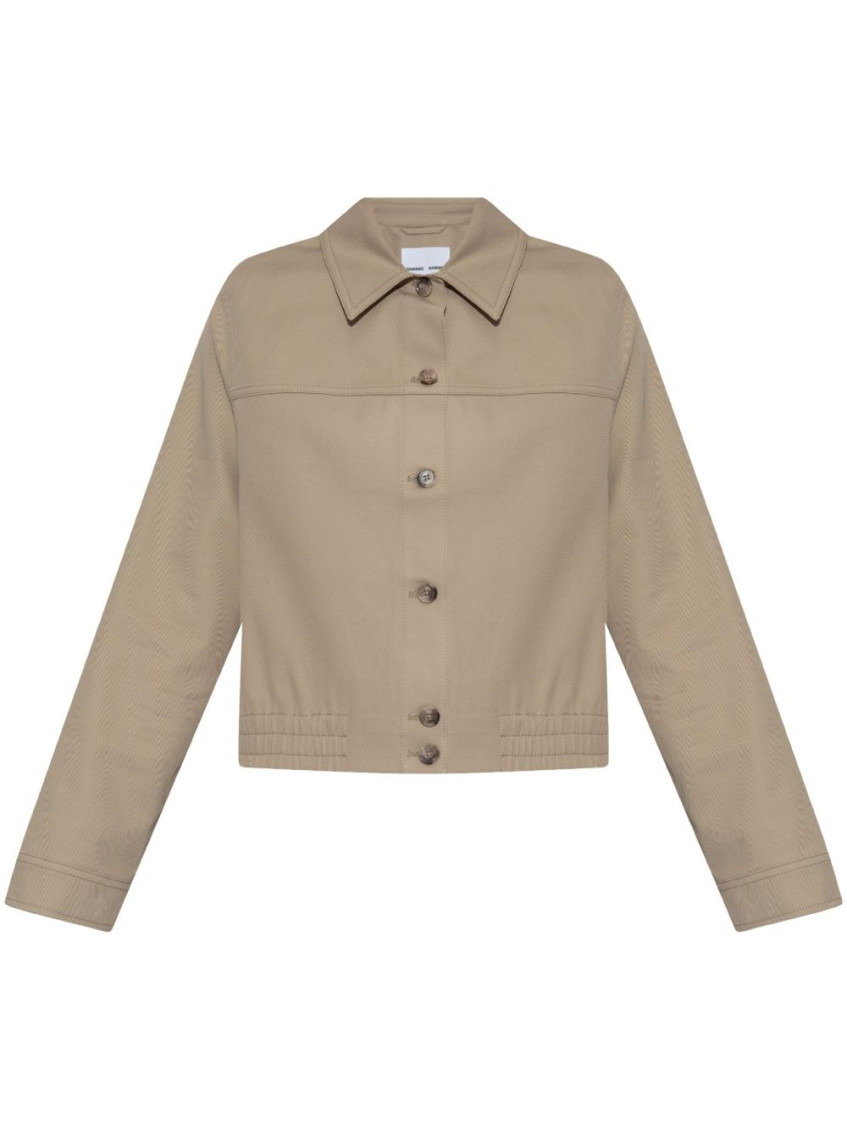 Samsoe & Samsoe Samsoe Samsoe Cropped Cotton Jacket In Beige