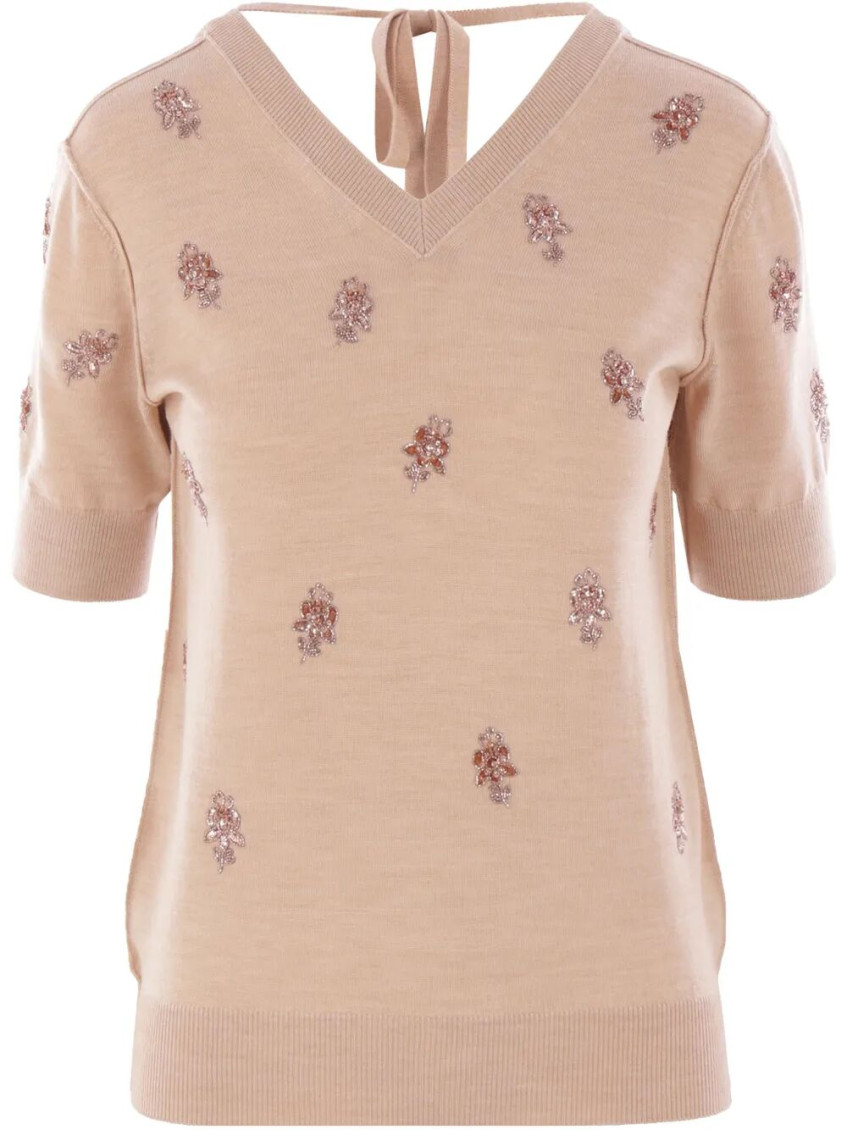 Fendi Women's Wool Cropped Sweater In Nude