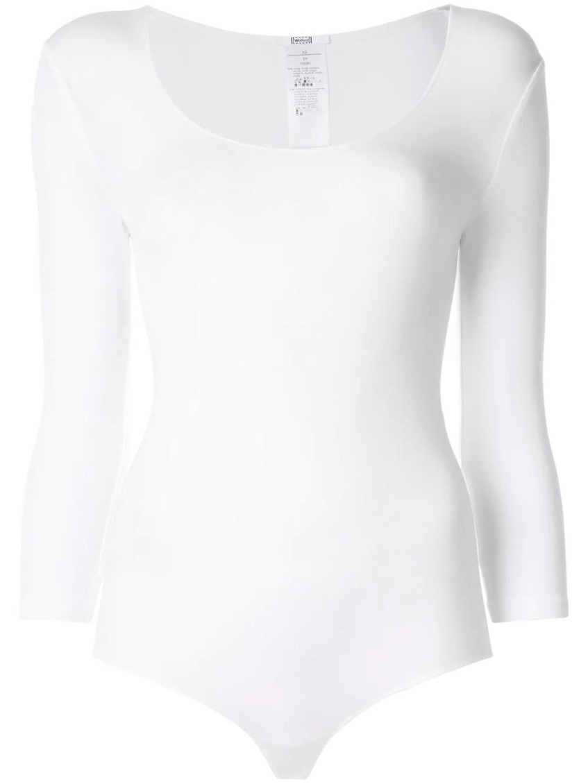 Wolford Basic Long Sleeve Scoop Neck Body In White