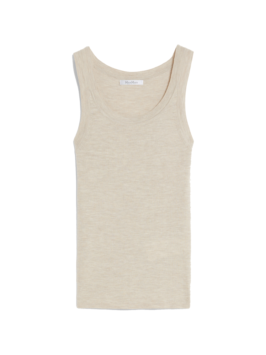 Max Mara Sleeveless Vest In Light Brown