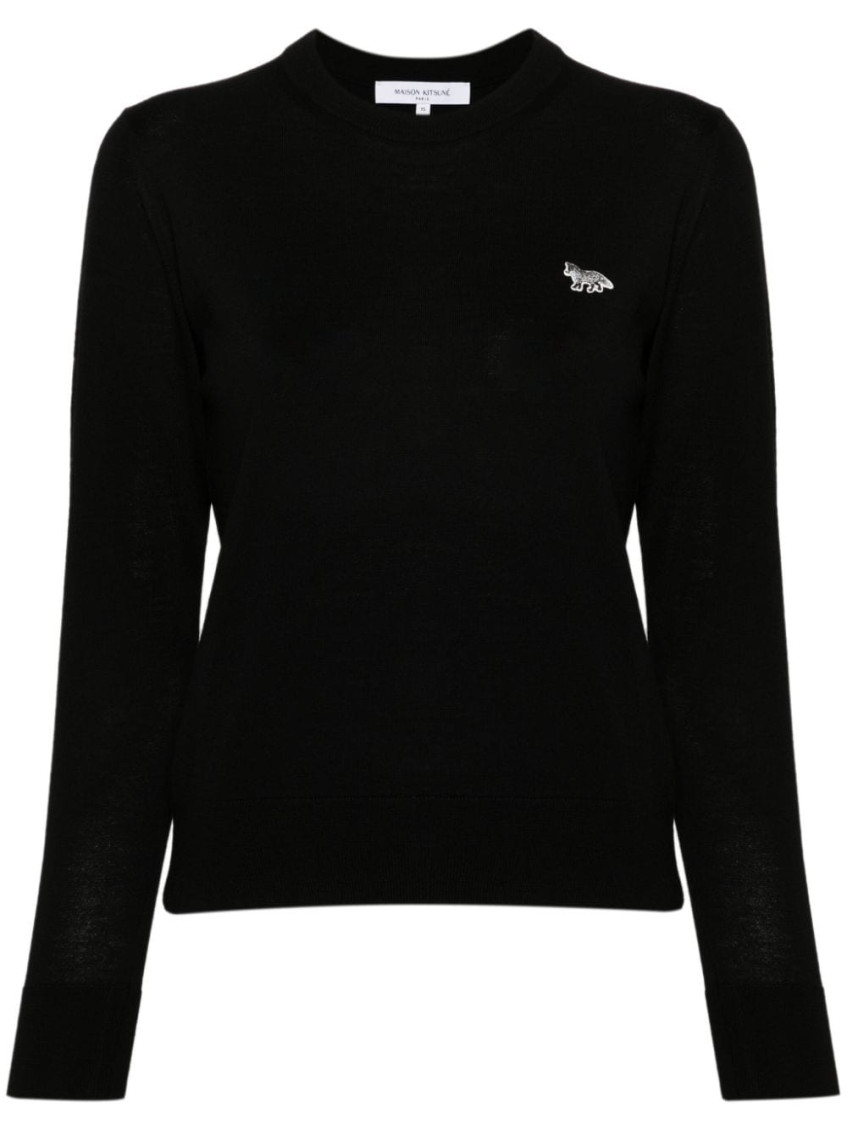 Maison Kitsuné Baby Fox-patch Sweater In Black