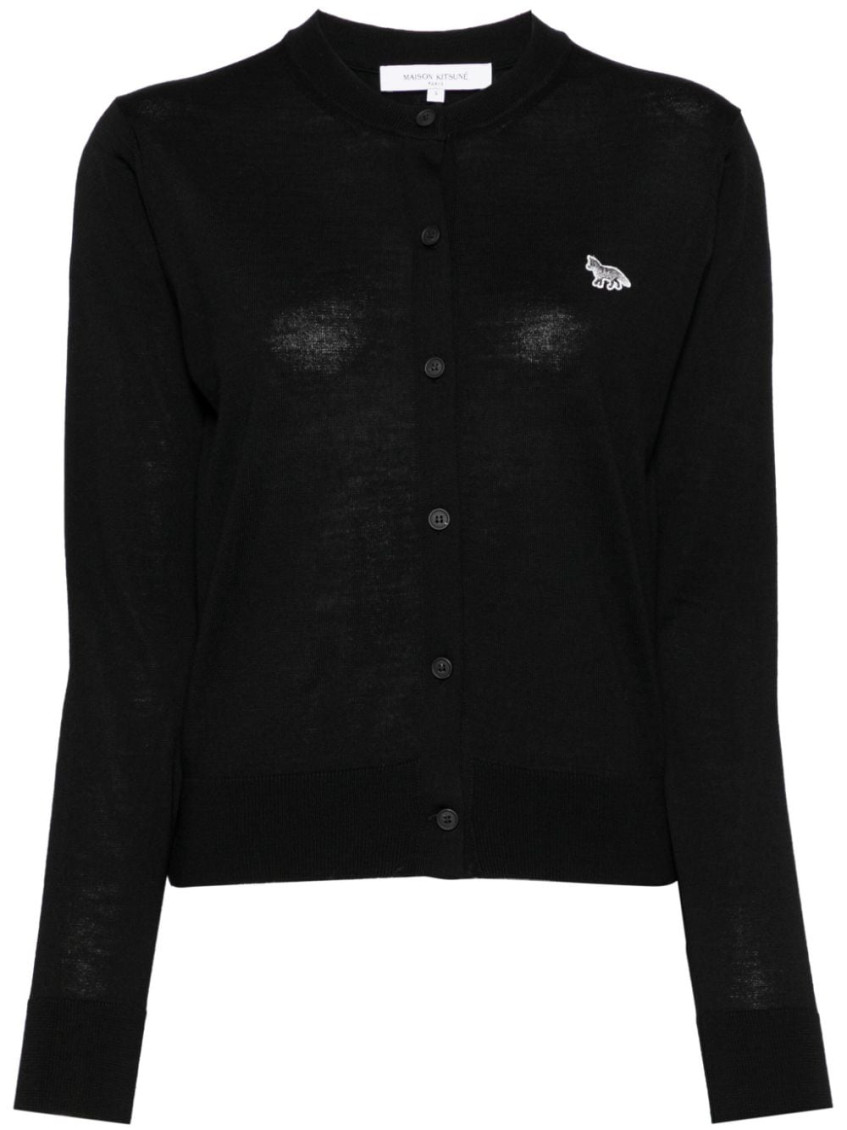 Shop Maison Kitsuné Black Knitted Cardigan
