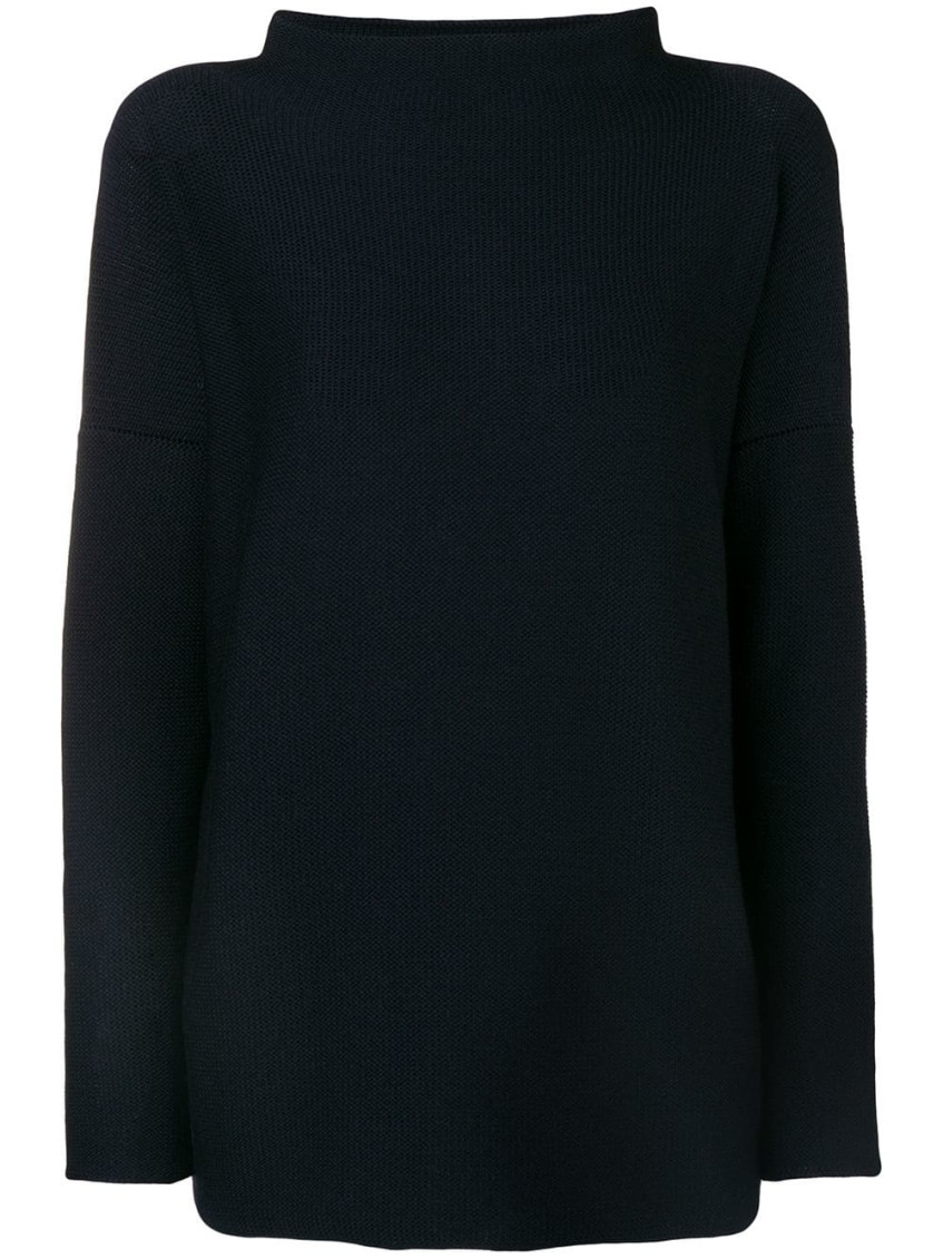 Daniela Gregis Highneck Wool Sweater In Blue