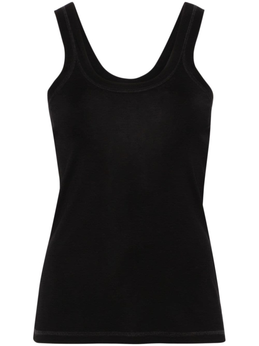 Lemaire Ribbed Sleeveless Top With In Black