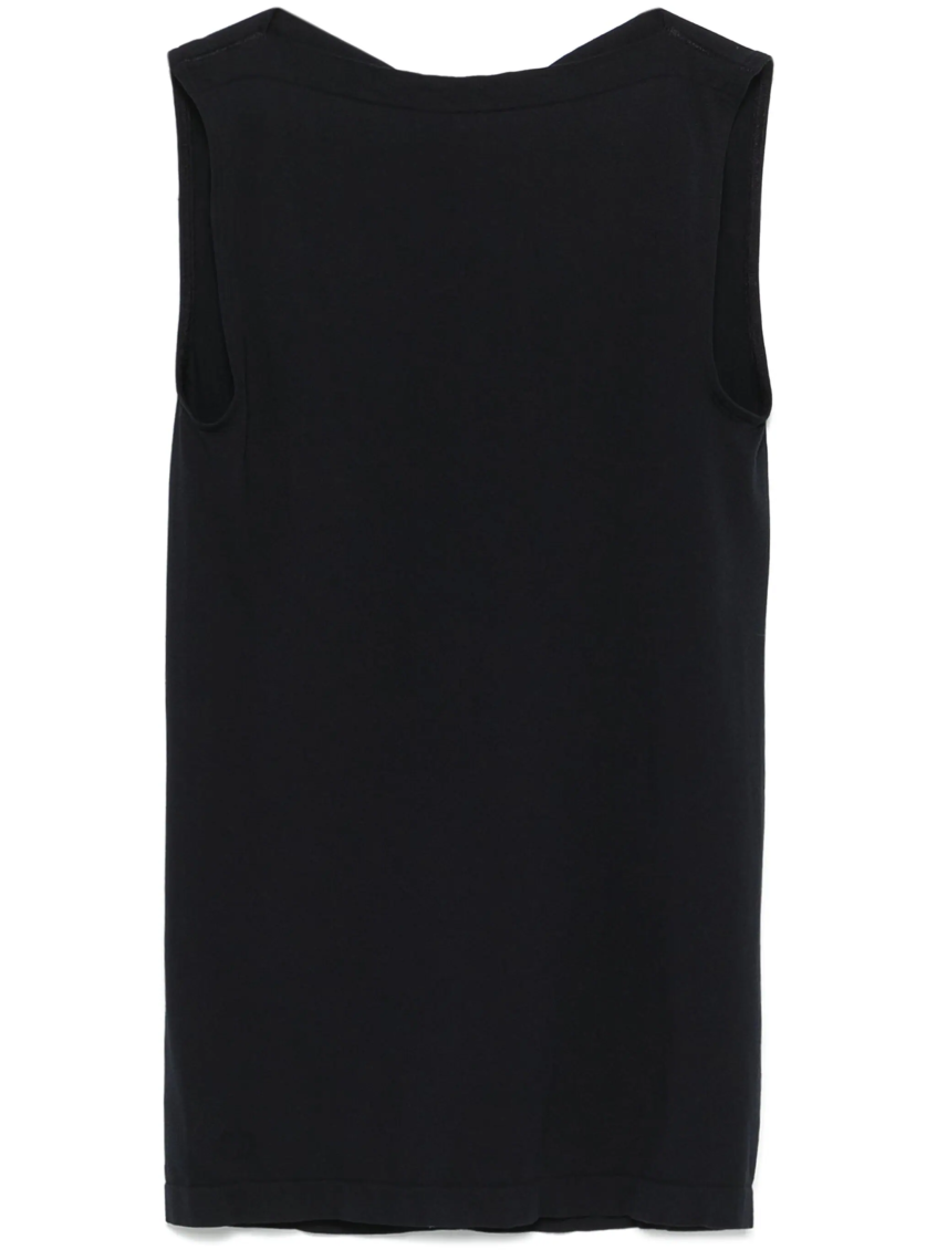 Wolford Navy Blue Boat-neck Top In Navy Blue