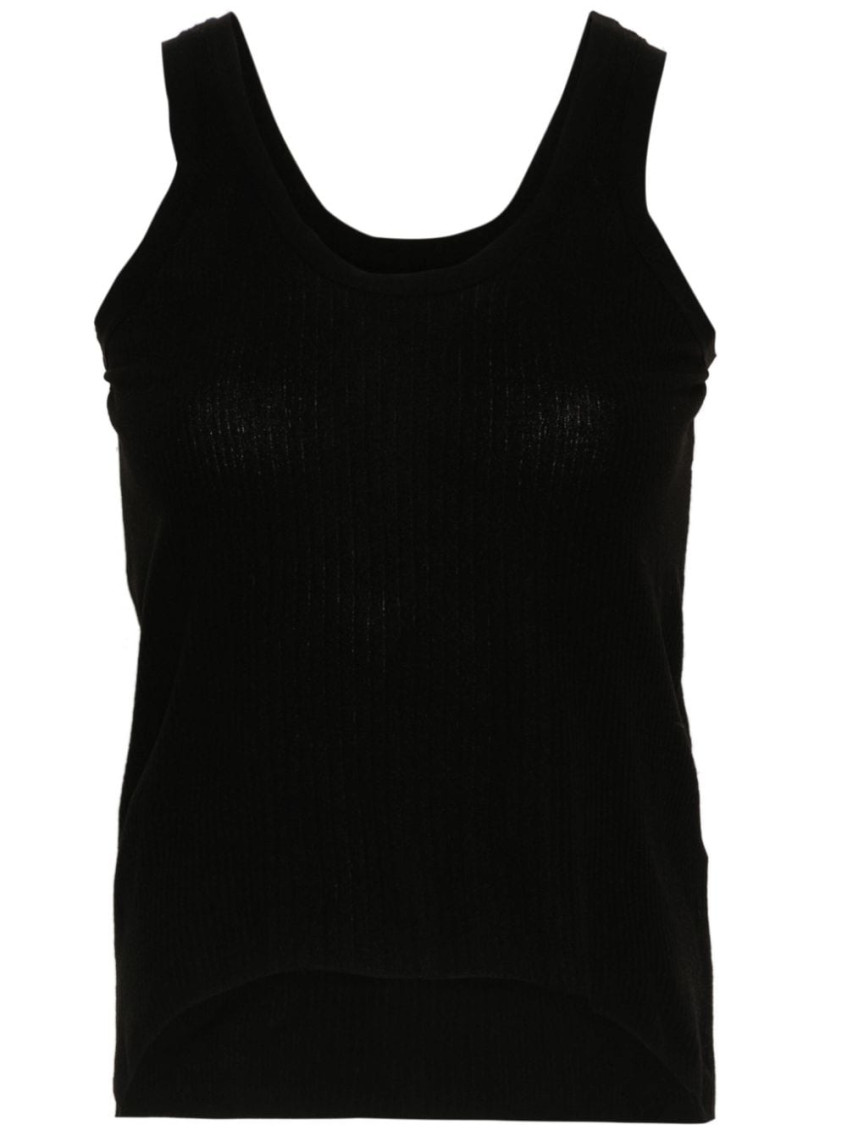 Maison Margiela Ribbed Knit Tank Top In Black