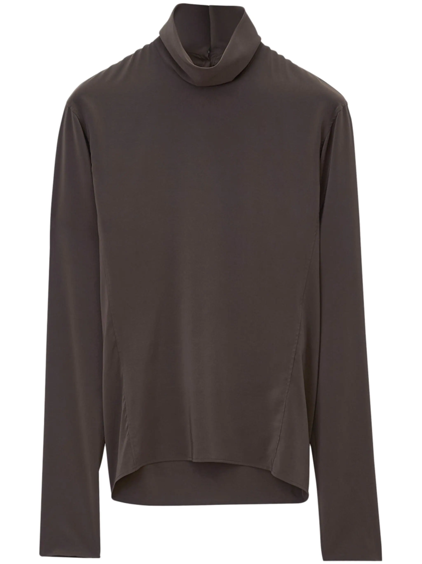 Lemaire Long Sleeve Foulard Top In Brown