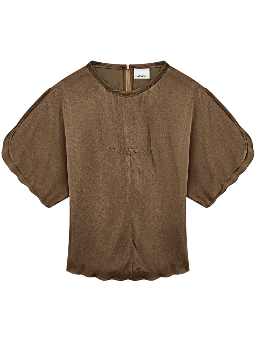 Isabel Marant Karlita Satin Blouse In Green