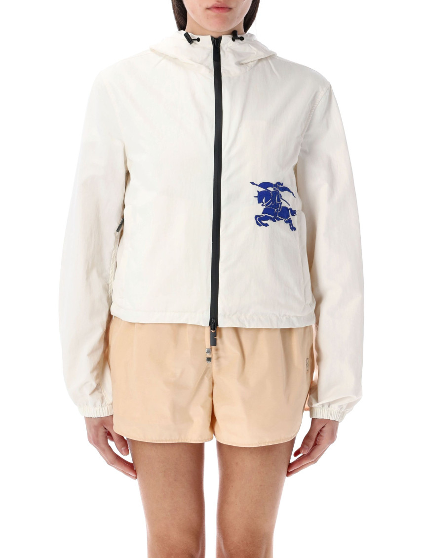 Burberry Cropped Nylon Jacket In White