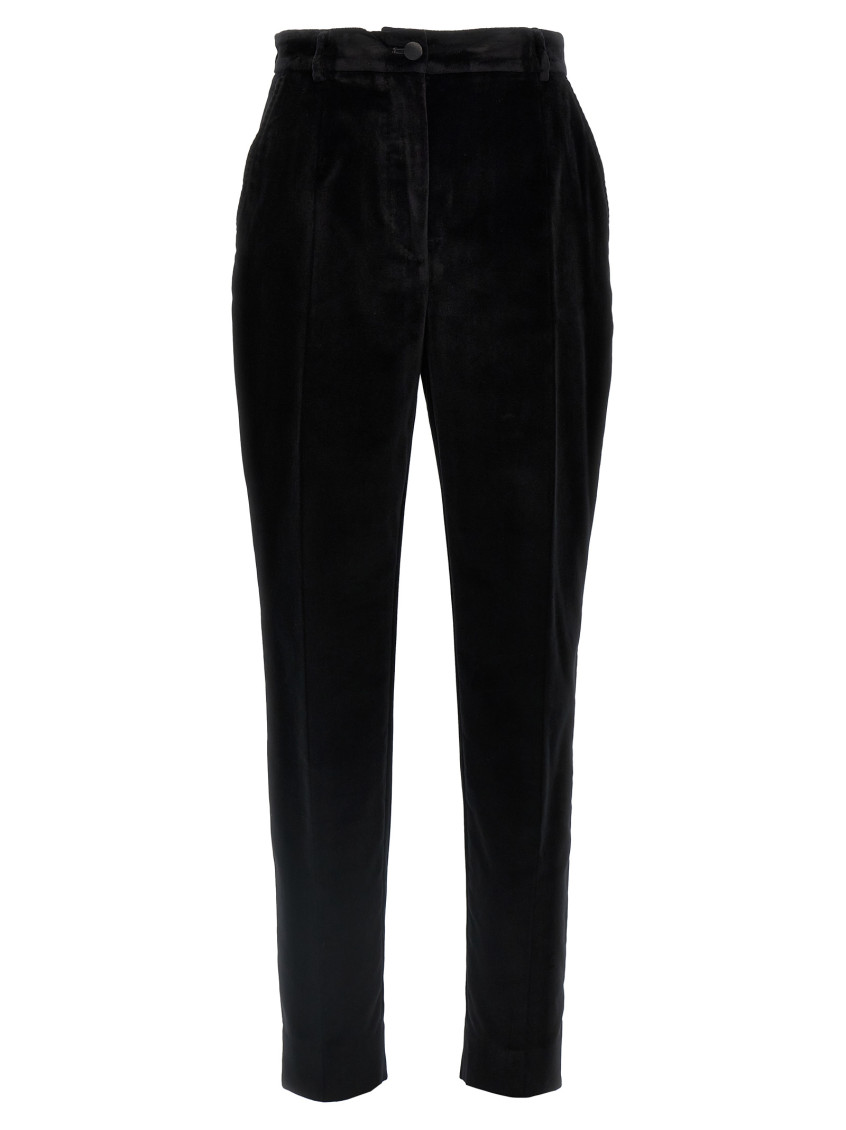 Dolce & Gabbana Pleated Wool-blend Gabardine Straight-leg Pants In Black