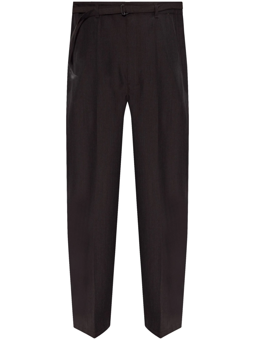 Lemaire Belted Tailored Trousers In Black