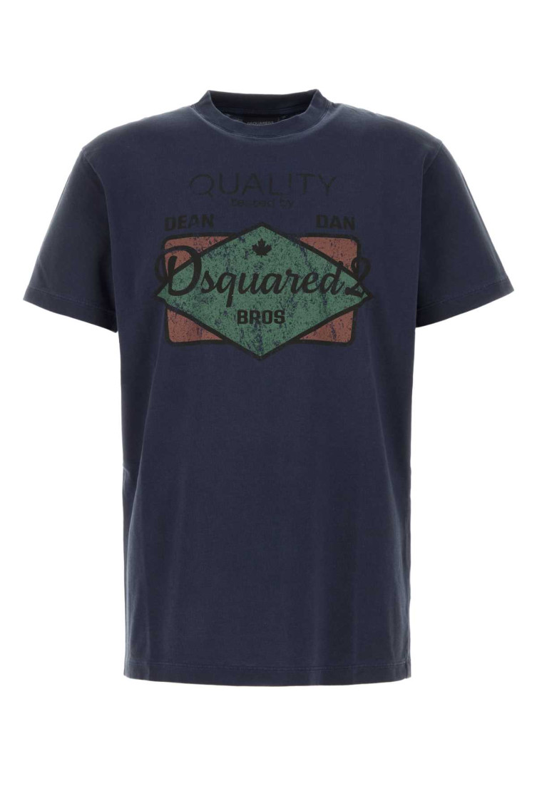 Dsquared2 Blue Cotton Straight Fit T-Shirt for Men Online USA at