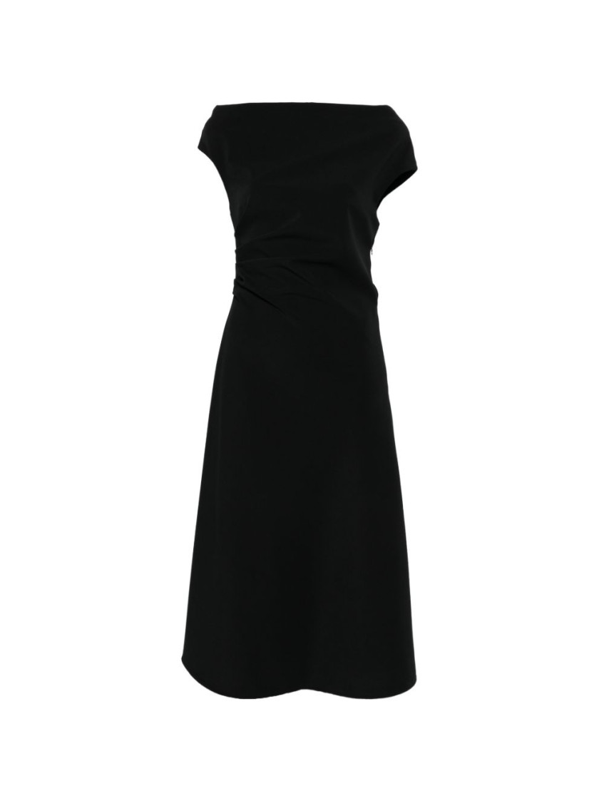 Parosh Black Boat Neck Midi Dress for Women Online USA at Darveys.com