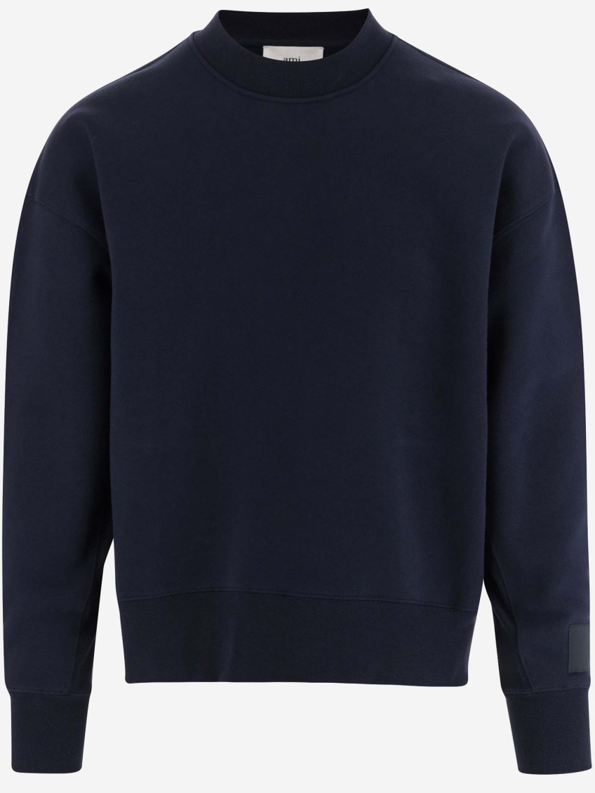 Ami Alexandre Mattiussi Navy Crewneck Sweatshirt In Navy Blue