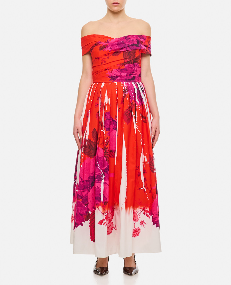 Shop Erdem Multicolor Off-shoulder Dress
