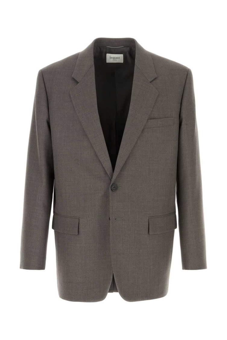 Saint Laurent Grey Wool Blazer