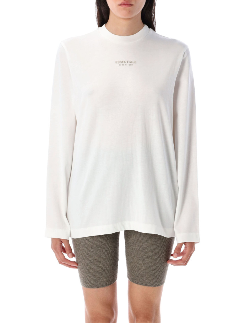 Fear Of God Off White Classic Fit Long Sleeve T-shirt In White