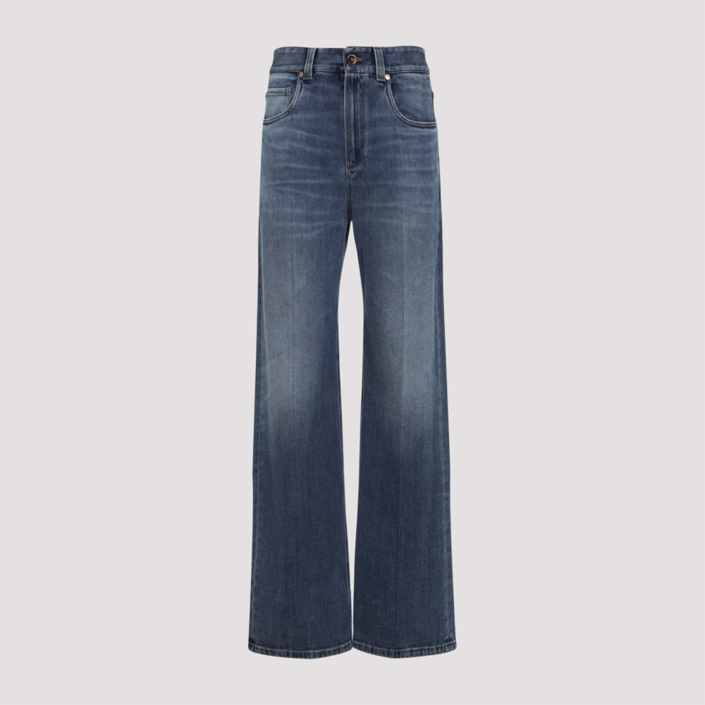 Brunello Cucinelli Wide-leg High-waist Jeans In Soft Denim Blend
