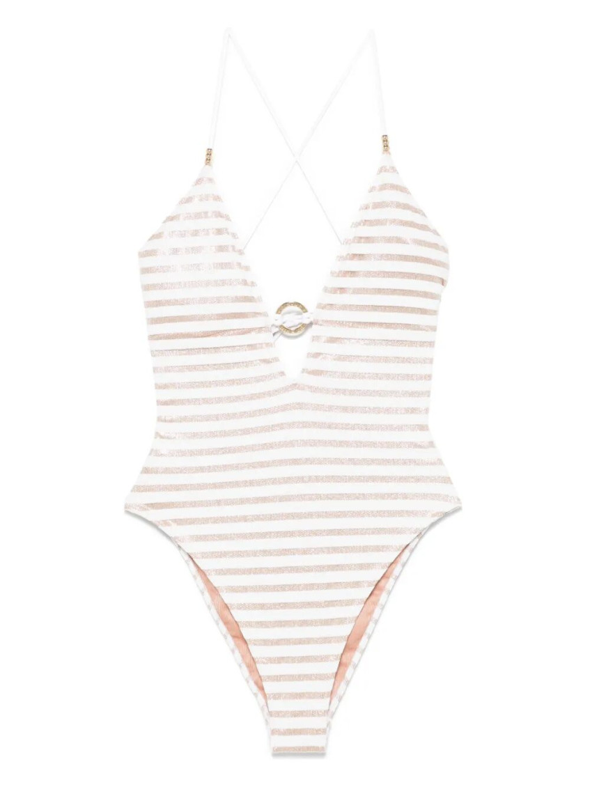 Pin Up Stars Marina Gold One-piece Swimsuit In Neutral