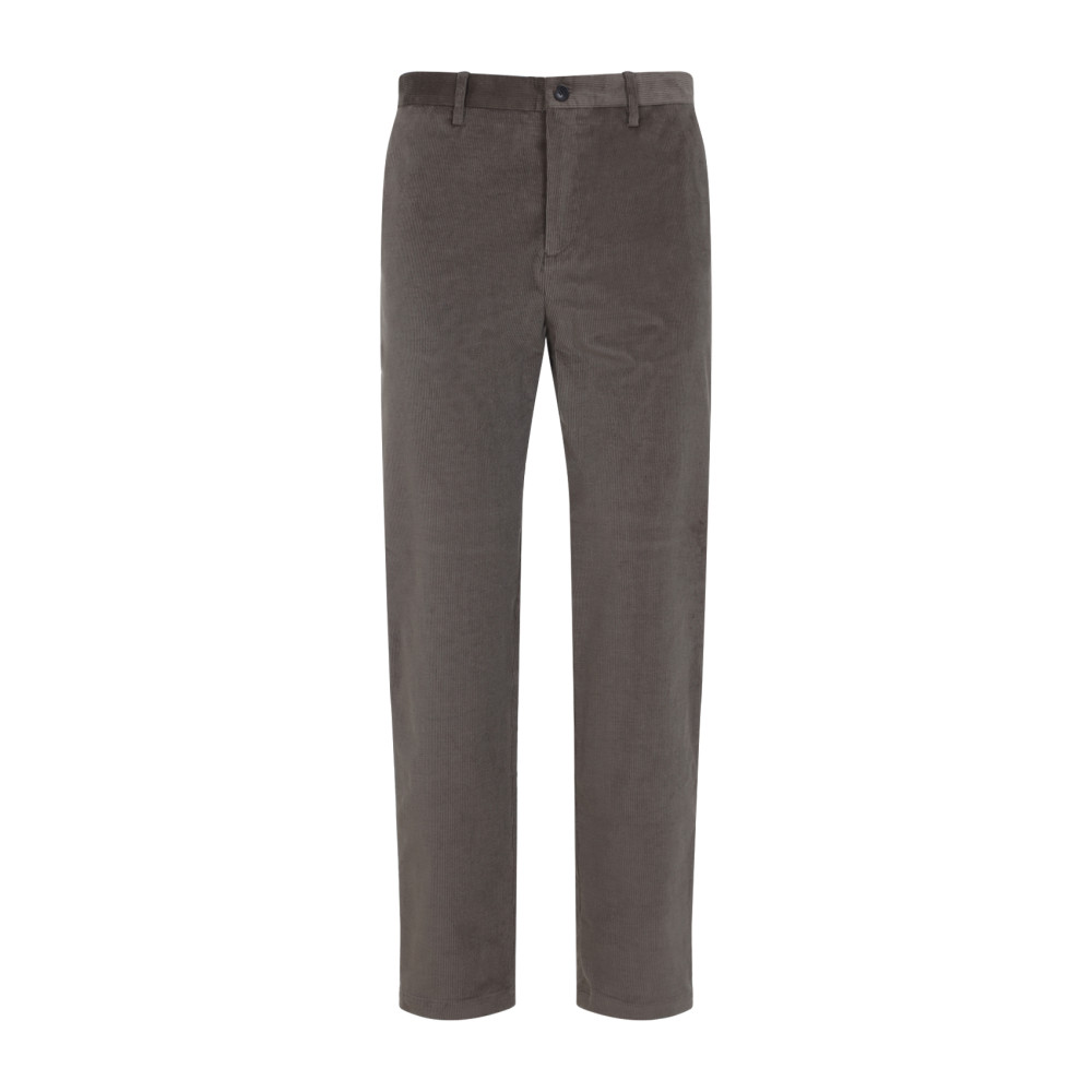 Paul Smith Wool Corduroy Straight Fit Trousers In Brown