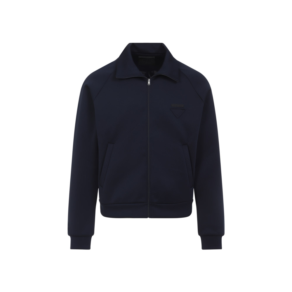 Prada Tech Fabric Sweatshirt With Raglan Sleeves