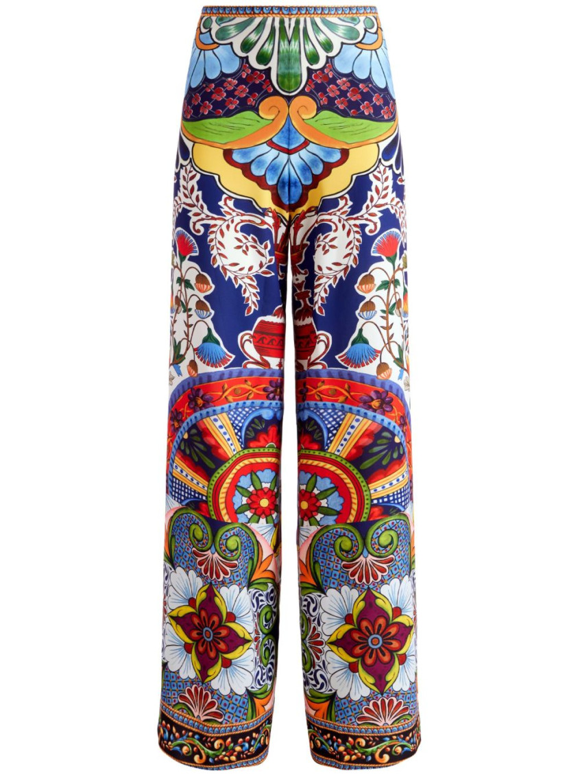 Alice And Olivia Alice + Olivia Athena Printed Trousers In Multi