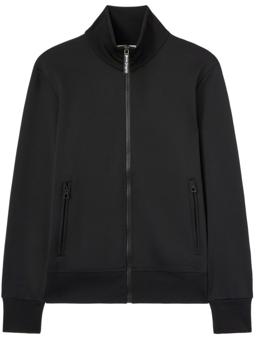 Palm Angels Curved Logo Track Jacket In Blue
