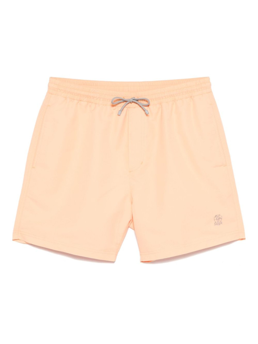 Brunello Cucinelli Men's Swim Shorts In Neutral