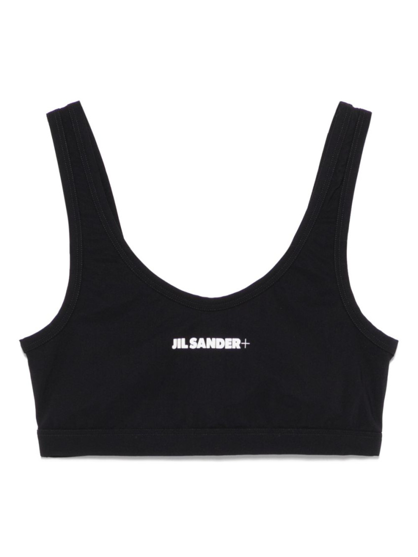 Jil Sander Logo Bikini Top In Black