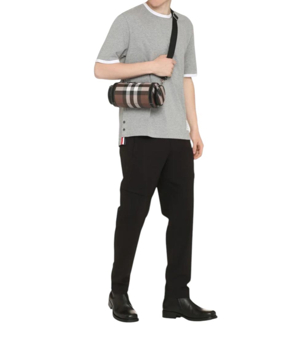 Thom Browne Light Grey Short Sleeve T-shirt In Gray