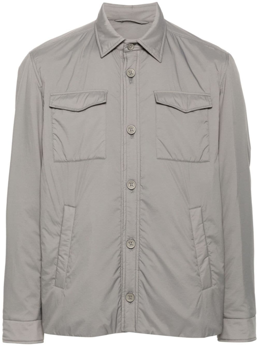 Herno Grey Shirt With Functional Pockets In Gray