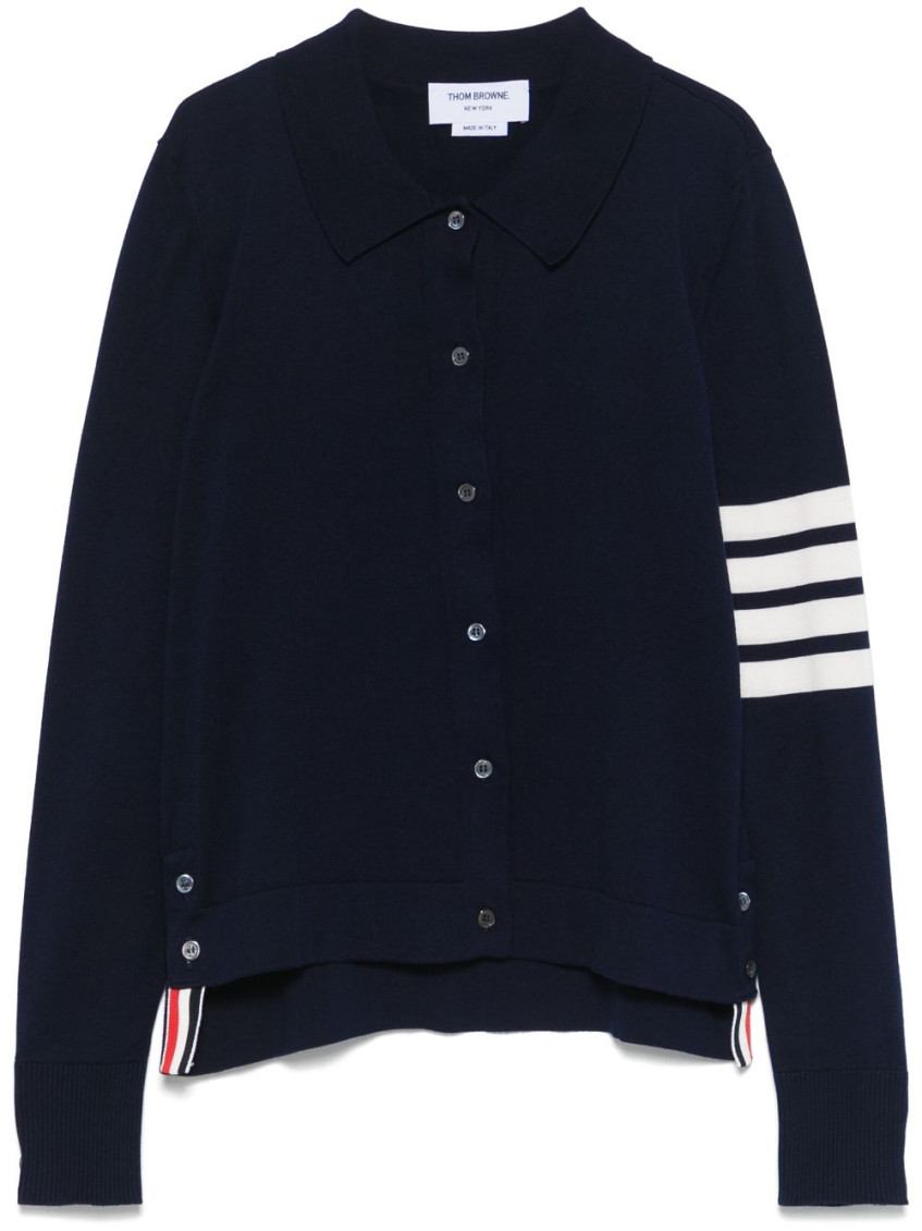 Thom Browne Classic Button-up Shirt With Signature Details In Blue