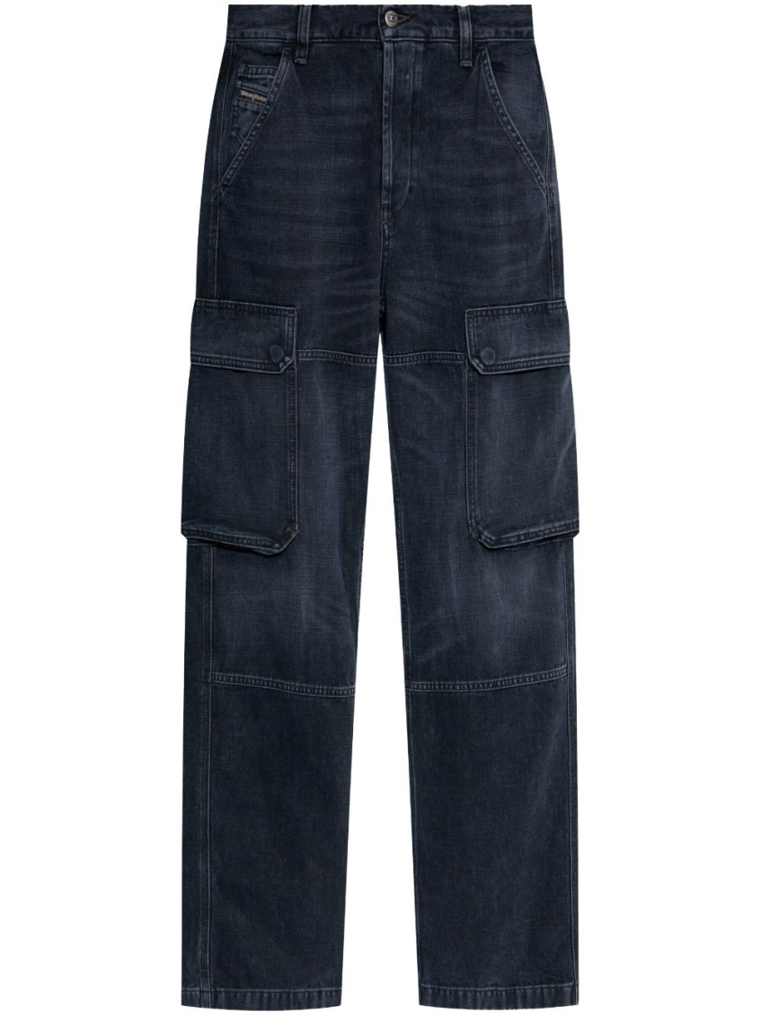 Diesel Navy Blue D-pot-cargo Jeans In Blue