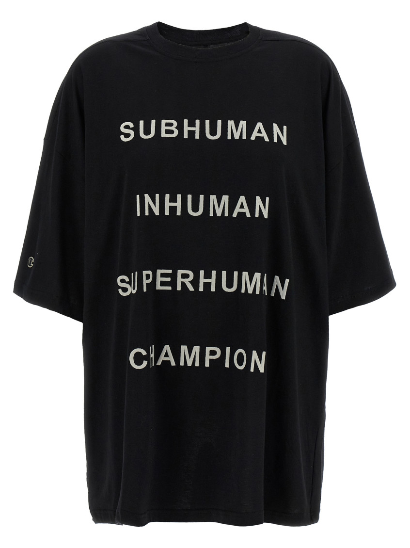 Rick Owens Champion X Owens Crew Neck Graphic T-shirt In Black