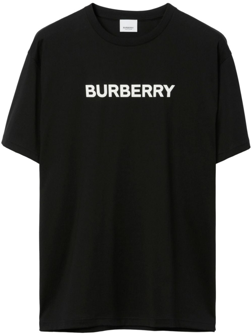 Shop Burberry Black Harriston T-shirt