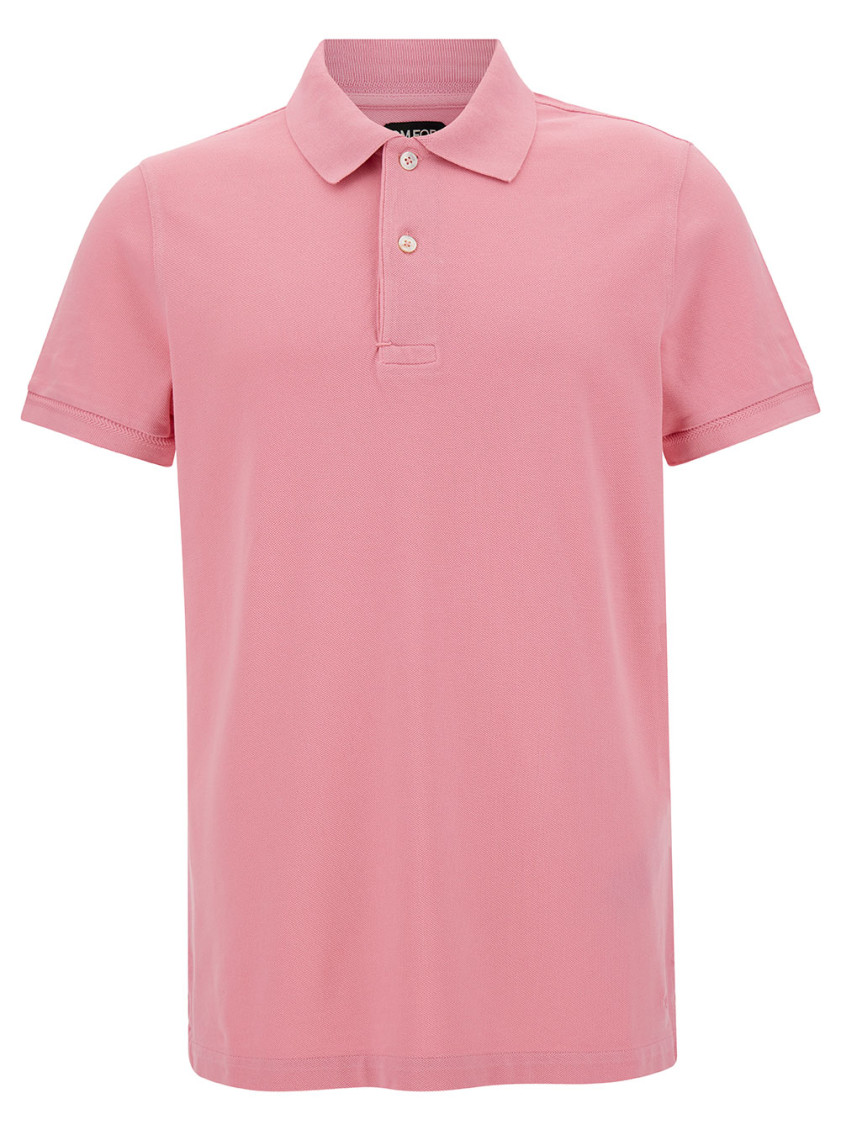 Tom Ford Pimk Short-sleeves Polo In Cotton Piquet Jersey Man In Pink