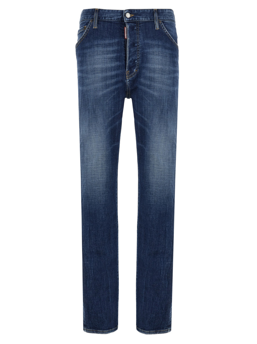 Dsquared2 'cool Guy' Blue Jeans With Logo Patch In Blue
