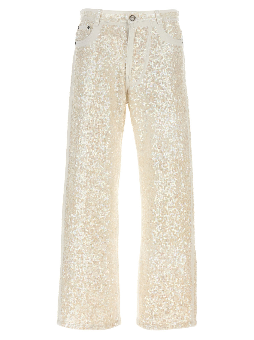 P.a.r.o.s.h . Sequin Embellished Jeans In White