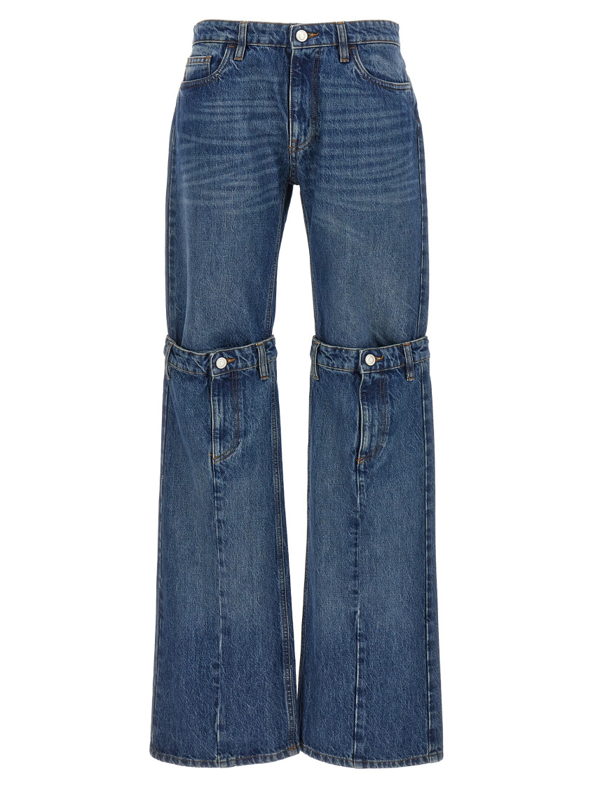Shop Coperni Blue Open Knee Jeans