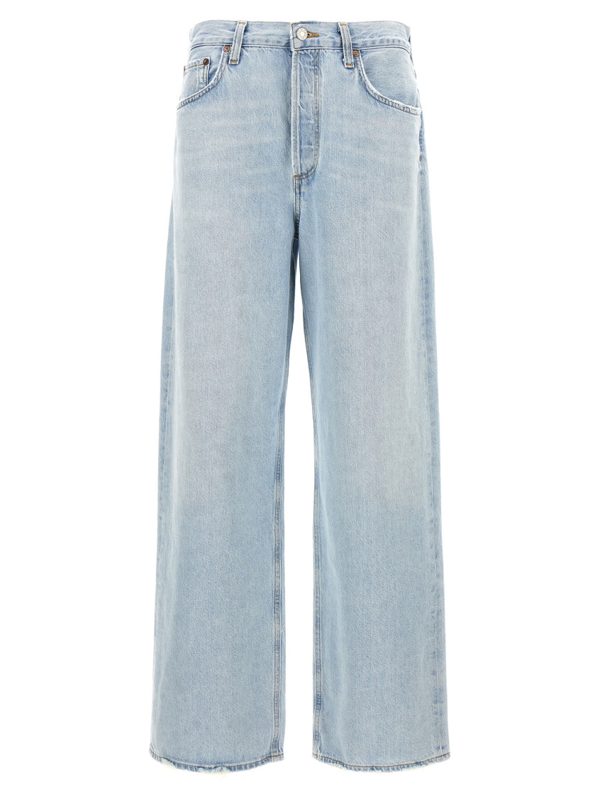 Agolde Low Slung Baggy Jeans Light Blue In Blue