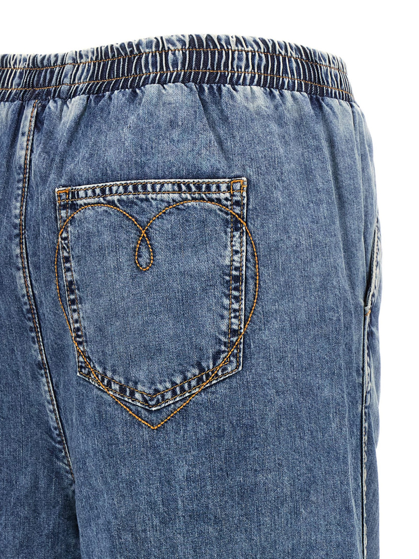 デニム・ジーパン MO5CH1NO JEANS Embroidery jeans Light Blue Moschino Light Blue Embroidery jeans for Women Online USA at