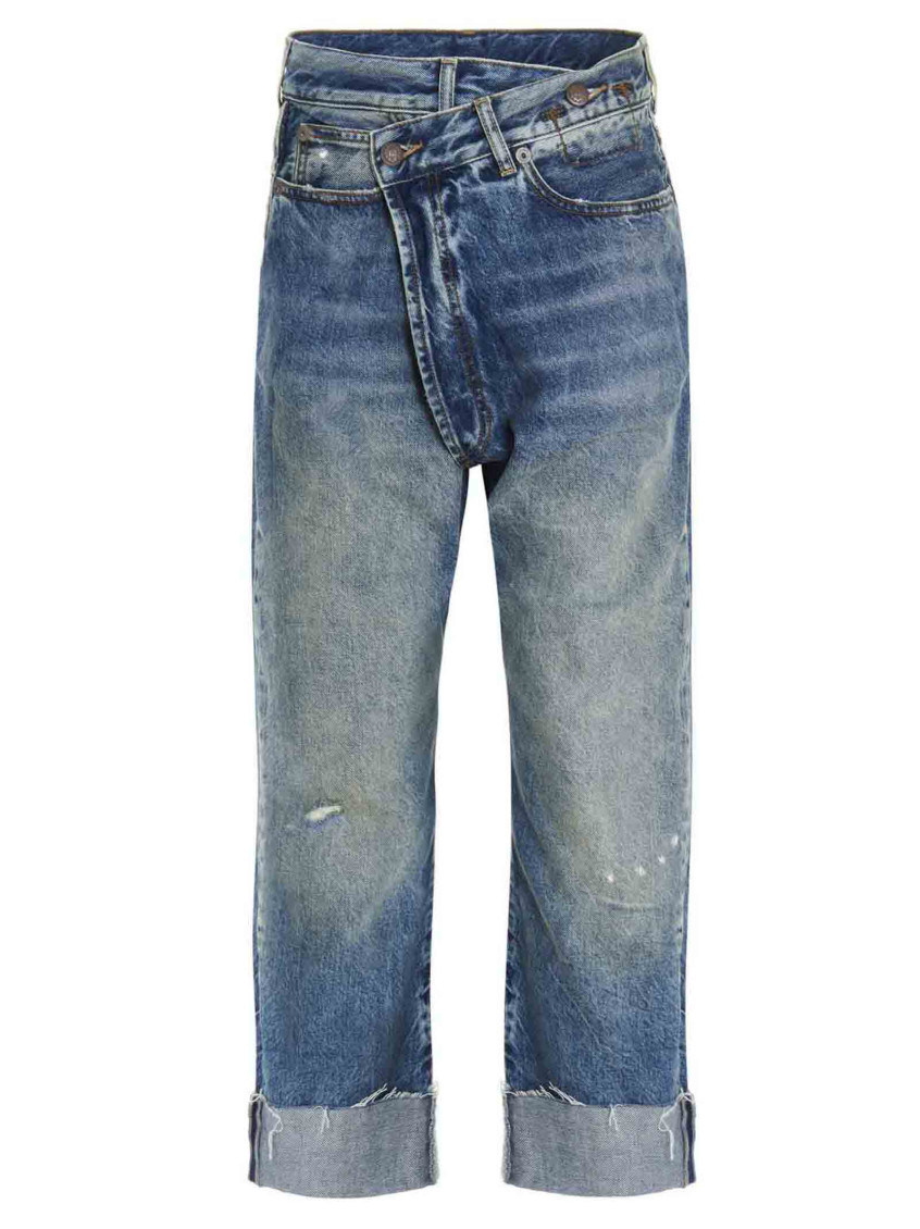 R13 Blue Crossover Jeans In Blue