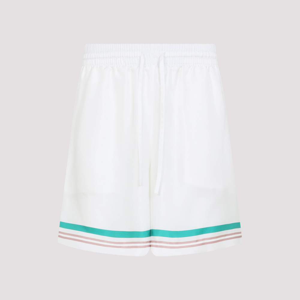 Casablanca Casa Way Drawstring-waist Track Shorts In White
