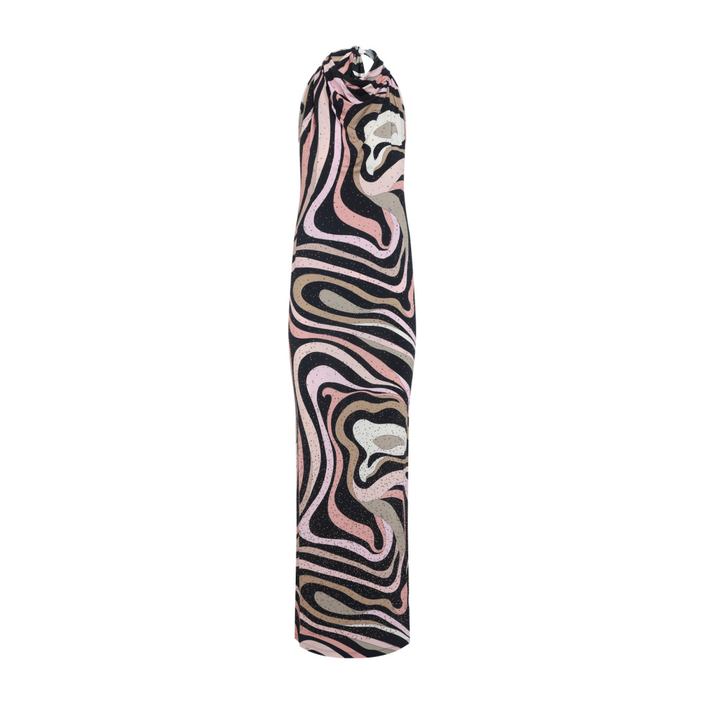 Pucci Form-fitting Evening Dress With Abstract Pattern In Black