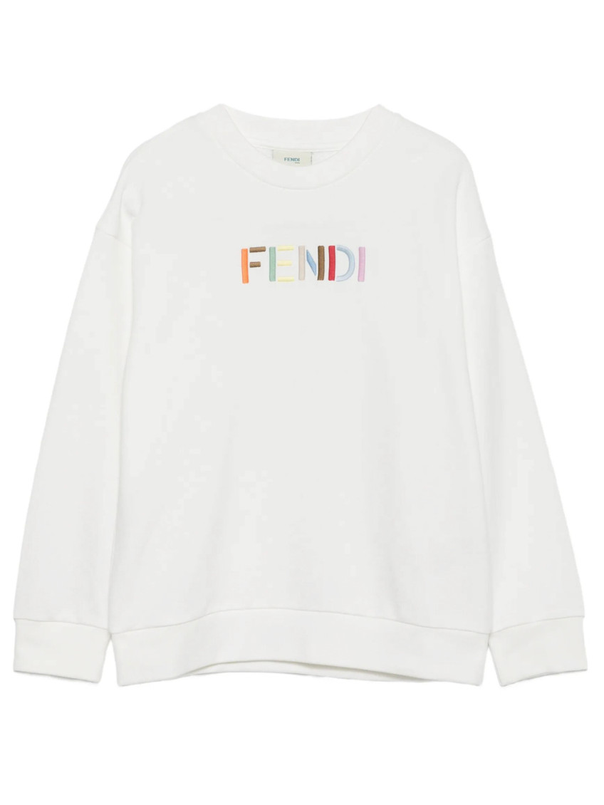Fendi Girl White Logo Sweatshirt