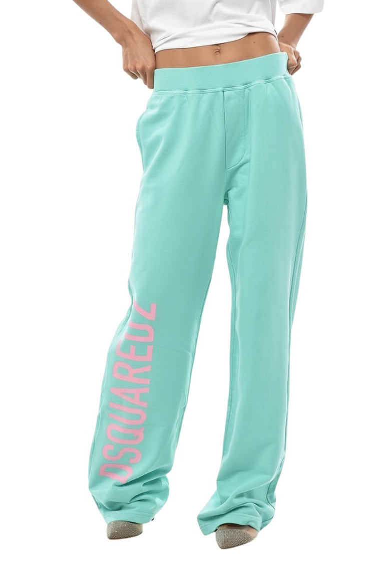 Dsquared2 Logo-print Cotton Track Pants In Green