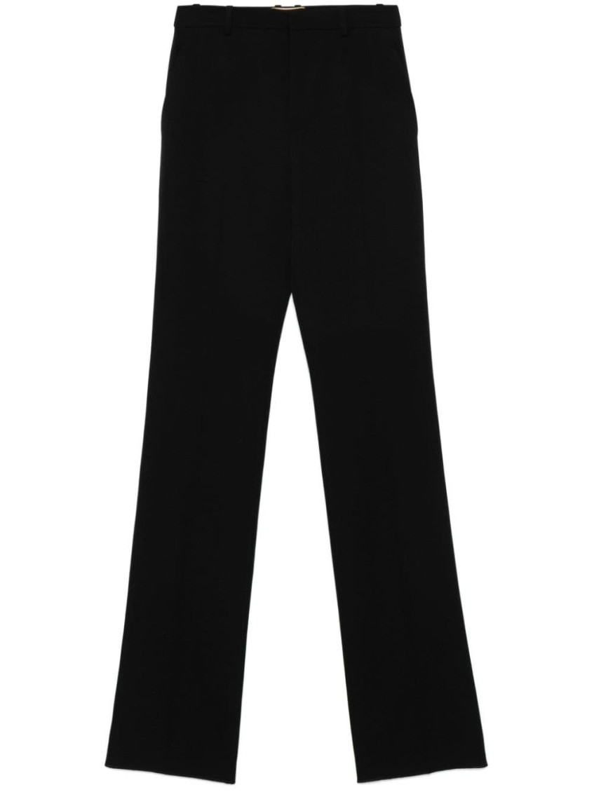 パンツ Saint Laurent Black satin wide-leg pant Saint Laurent Black Satin Wide-Leg Pant – LOZURI®