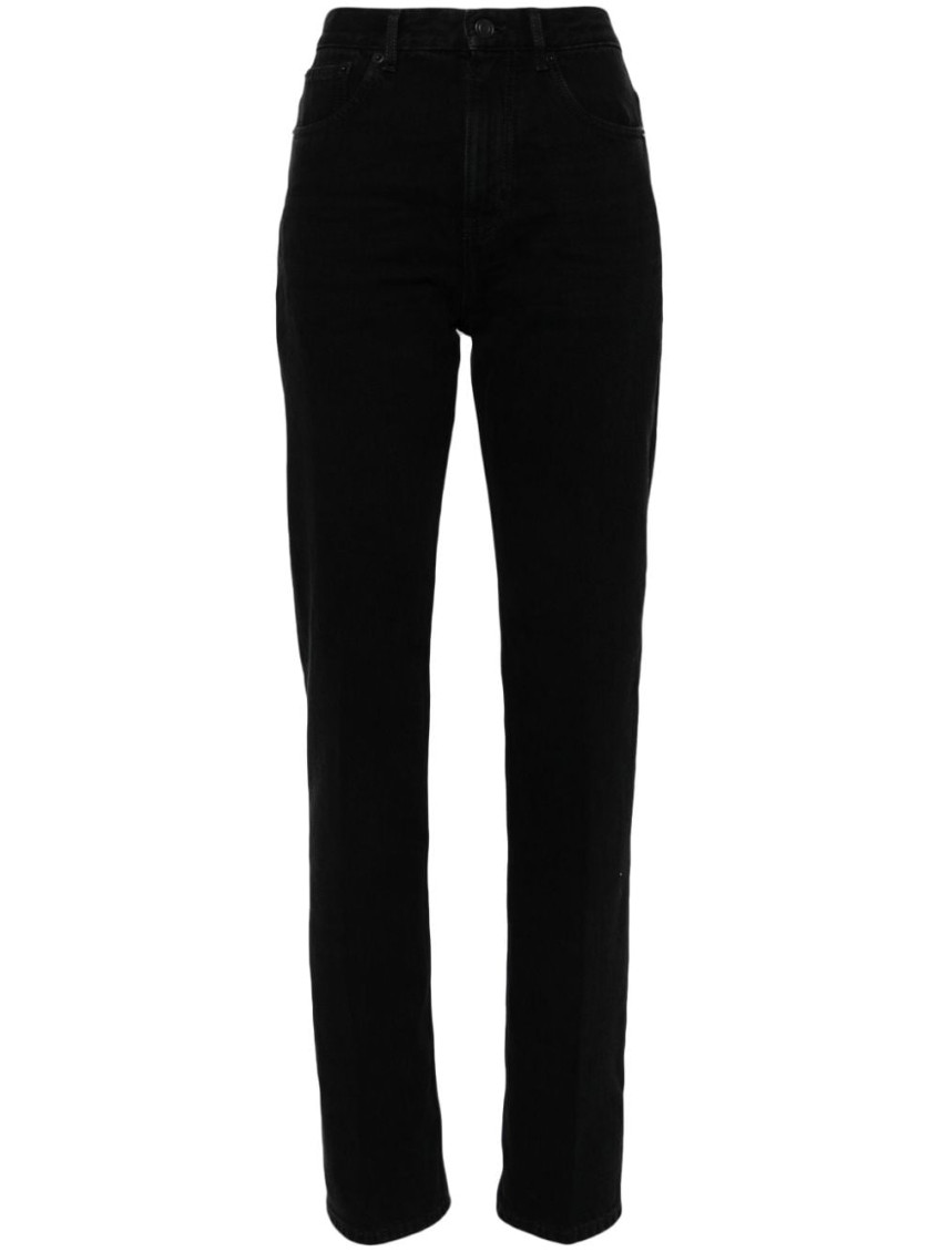 Saint Laurent Vanessa Straight-leg-jeans Mit Hohem Bund In Black